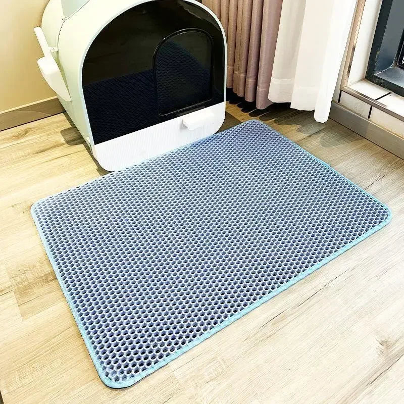 Waterproof double-layer cat litter mat, nonslip, washable, and easy to clean