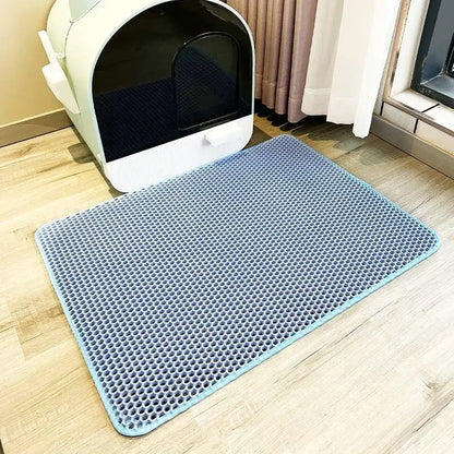 Alfombrilla para arena de gatos, inodoro para mascotas, impermeable, de doble capa, antideslizante, lavable, almohadilla de limpieza, suministros de limpieza para mascotas