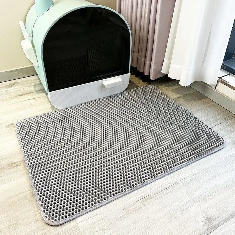 Alfombrilla para arena de gatos, inodoro para mascotas, impermeable, de doble capa, antideslizante, lavable, almohadilla de limpieza, suministros de limpieza para mascotas